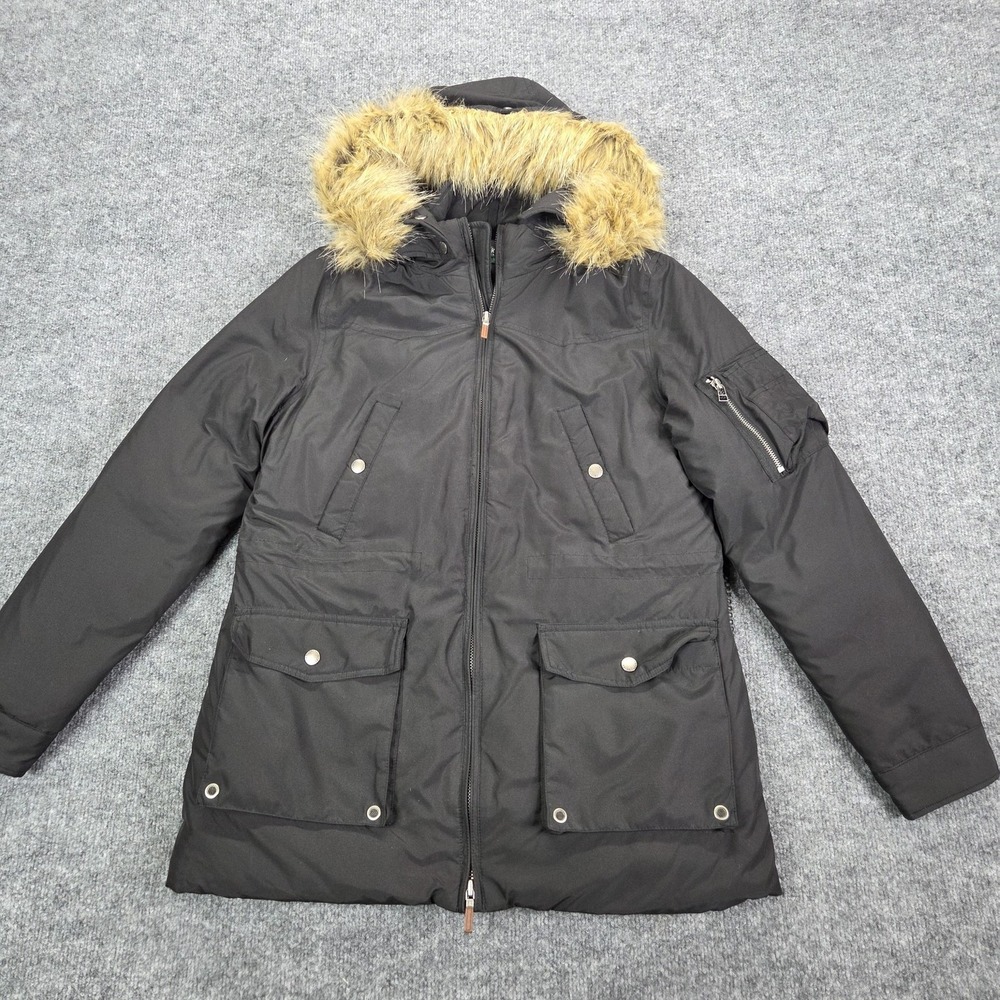 Lauren Ralph Lauren Jacket Womens XS Black Down Parka Faux Fur Hood Winter‎ Coat